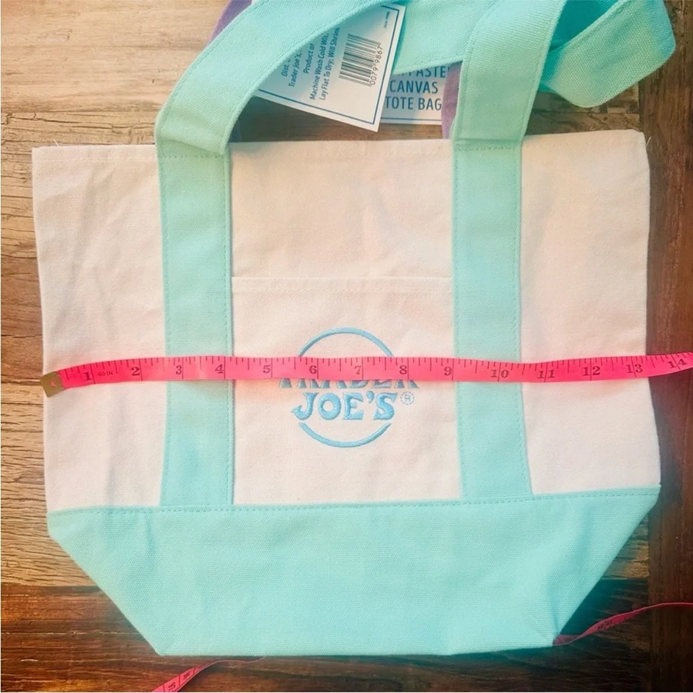 Trader Joe's Pastel Mini Tote Bag - Pink, Blue, Mint, Lavender - Picture 3 of 5